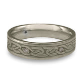 Narrow Infinity With Diamonds Wedding Ring in Palladium